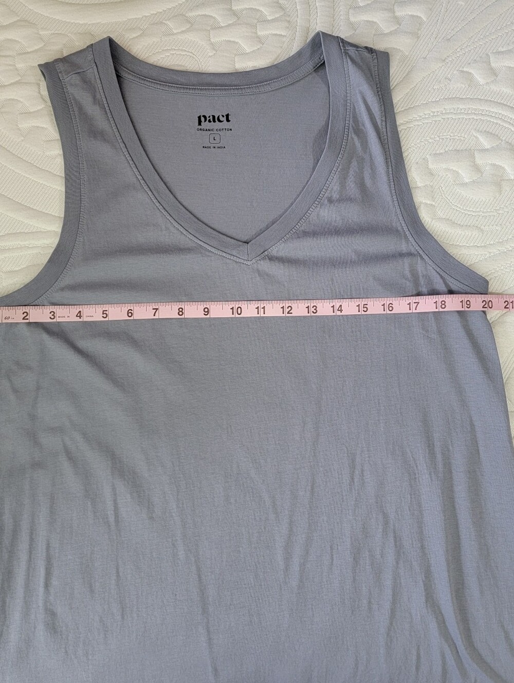 Pact Softspun Tank Dress Organic Cotton Large Gray V Neck Minimalist Comfortable - Picture 10 of 11